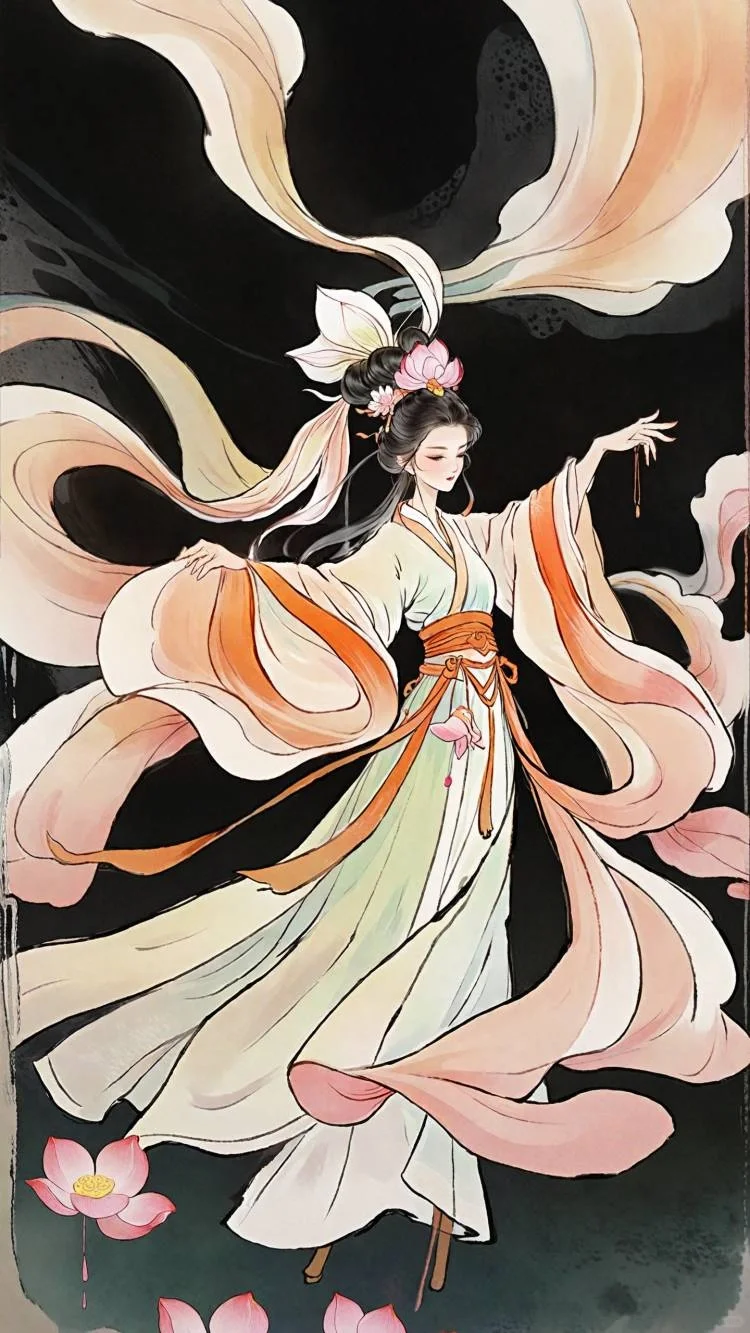 水墨人像｜仙女下凡