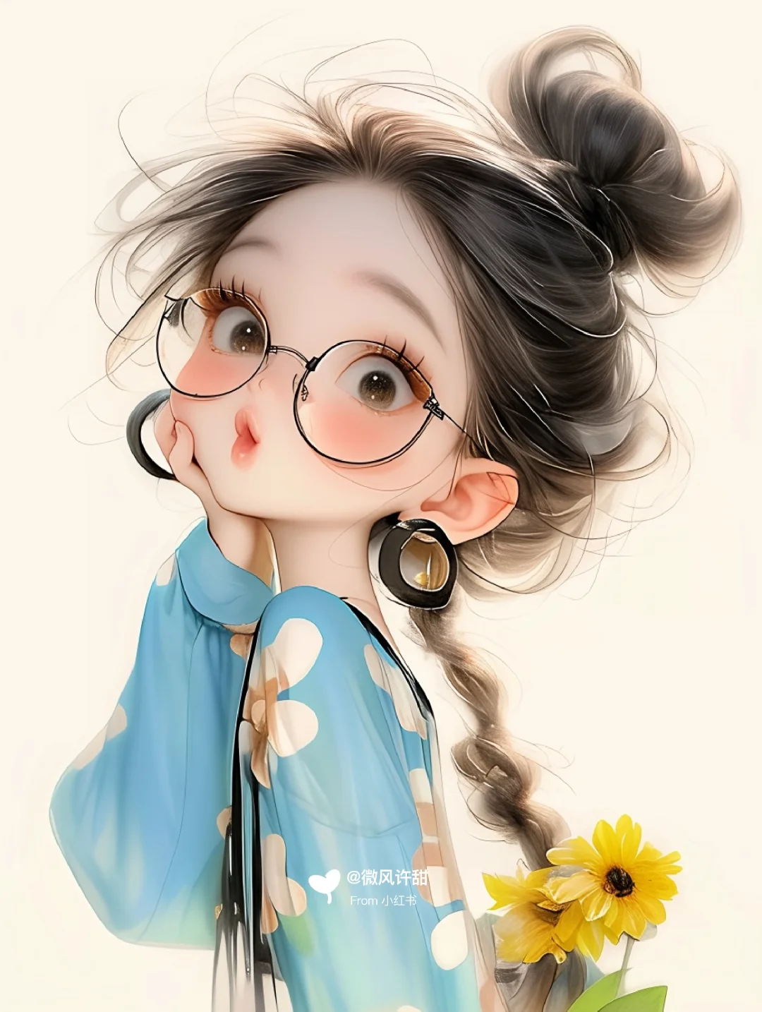 少女插画‖☘️生活需要诸多小治愈。