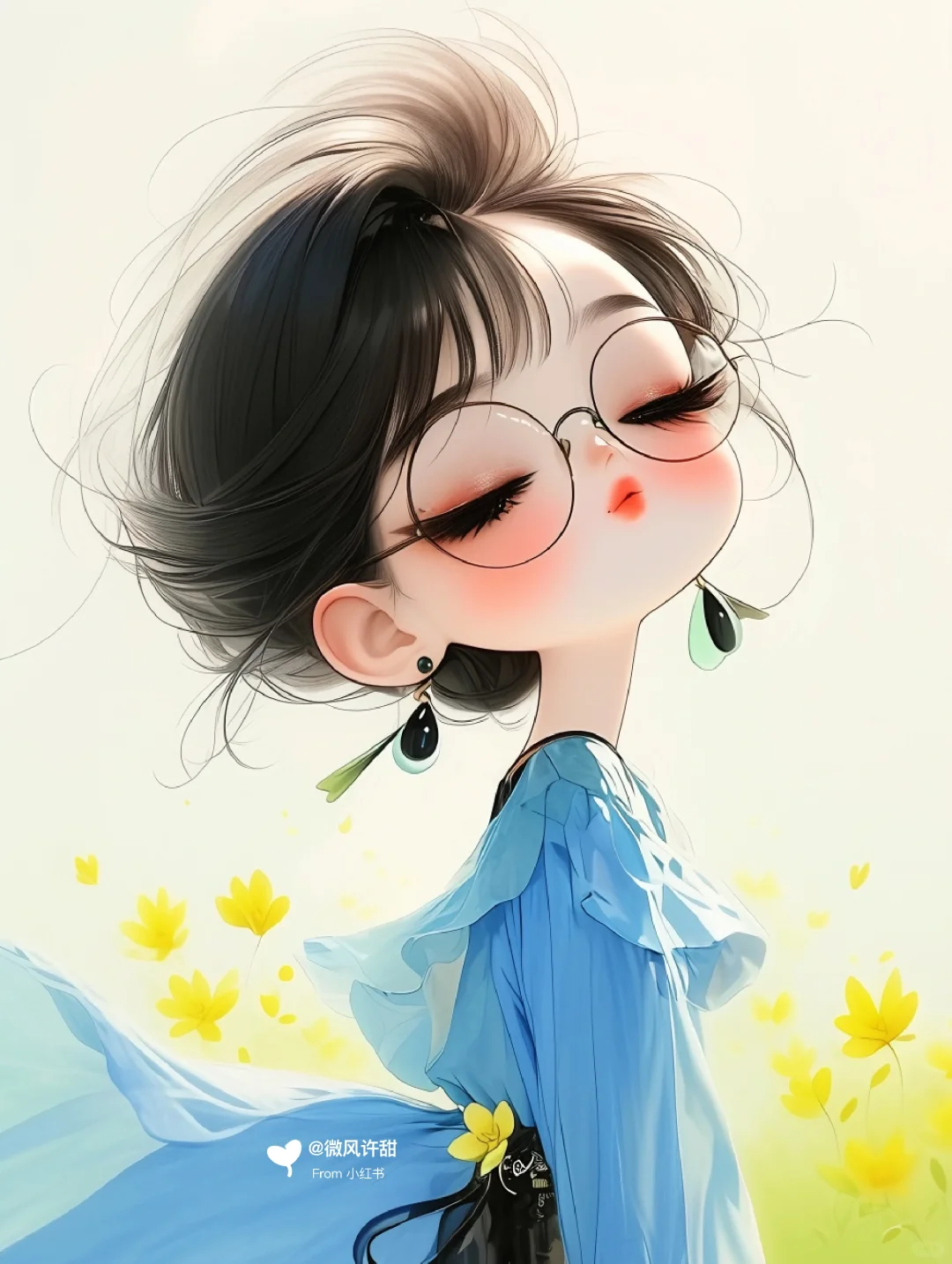少女插画‖☘️生活需要诸多小治愈。