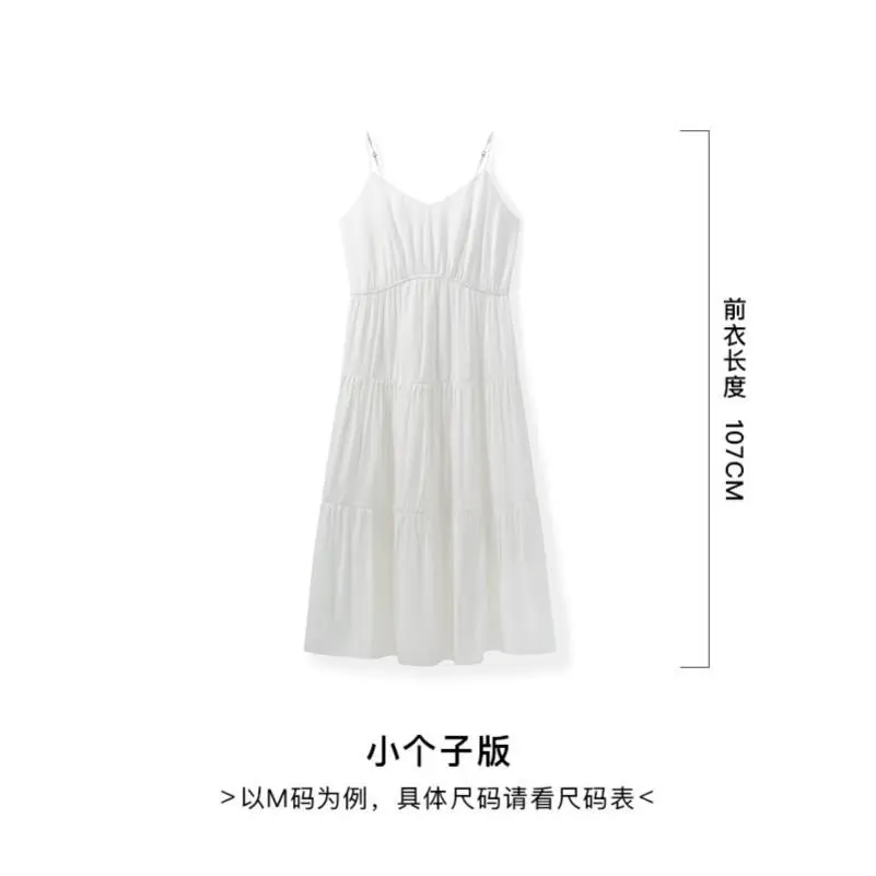小谷粒南法小白裙 气质吊带连衣裙女202