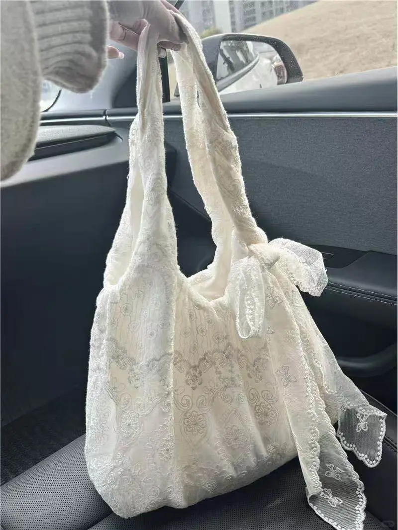🌸夏日必备！蕾丝花朵帆布包👜