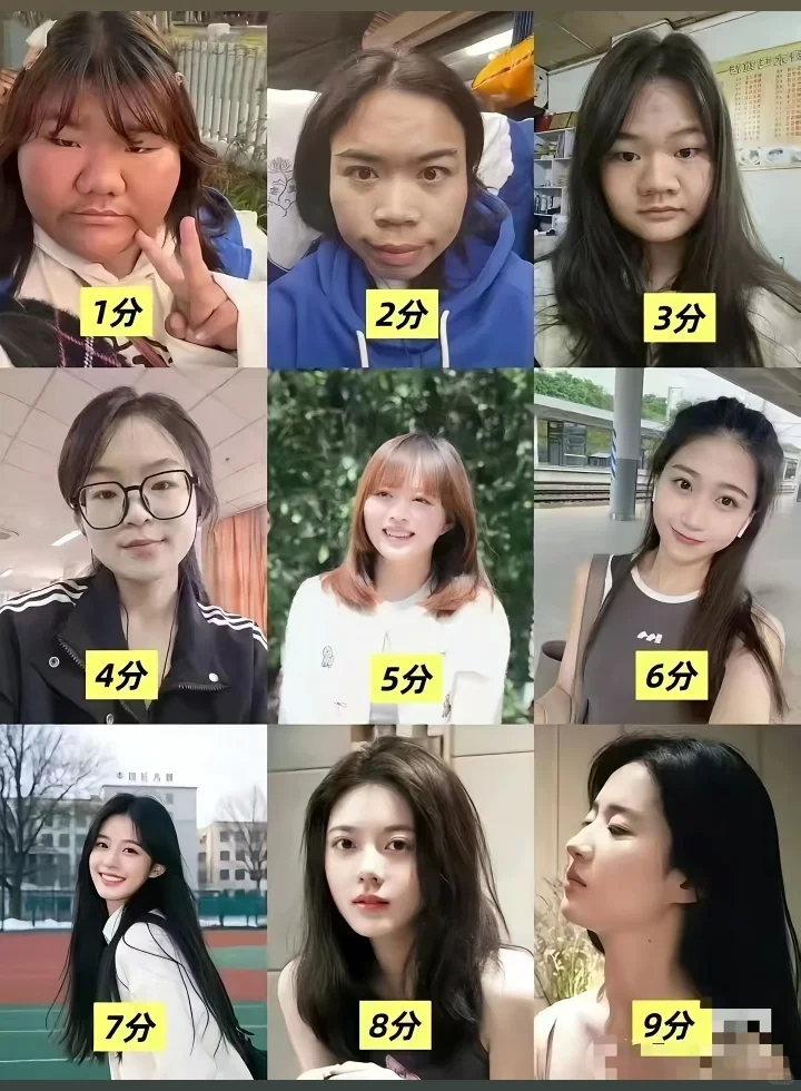 看图给自己颜值打分，大家都不要玻璃心