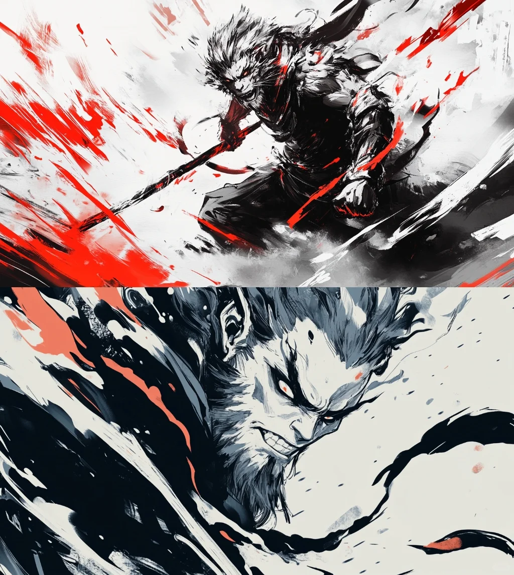 用AI做了《黑神话:悟空》国漫热血版