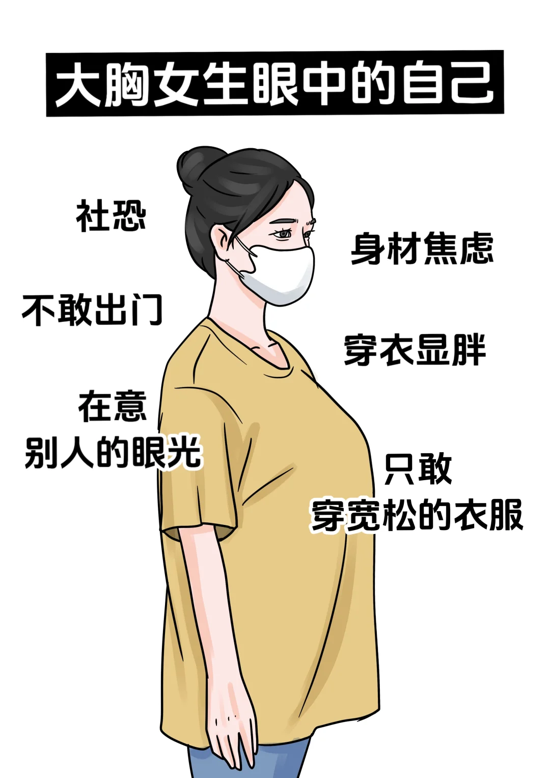 大胸女生眼中的自己vs别人眼中的她