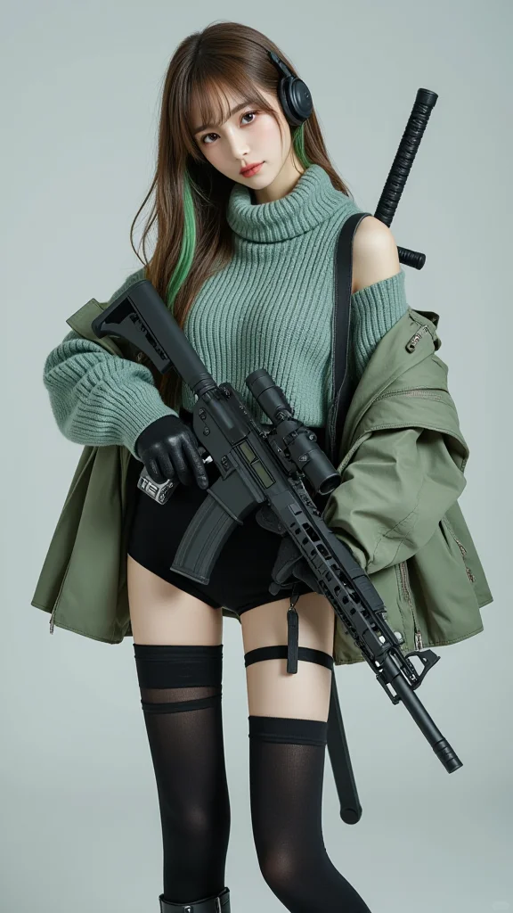 扛着枪的亚洲女枪械手少女，很难不爱！