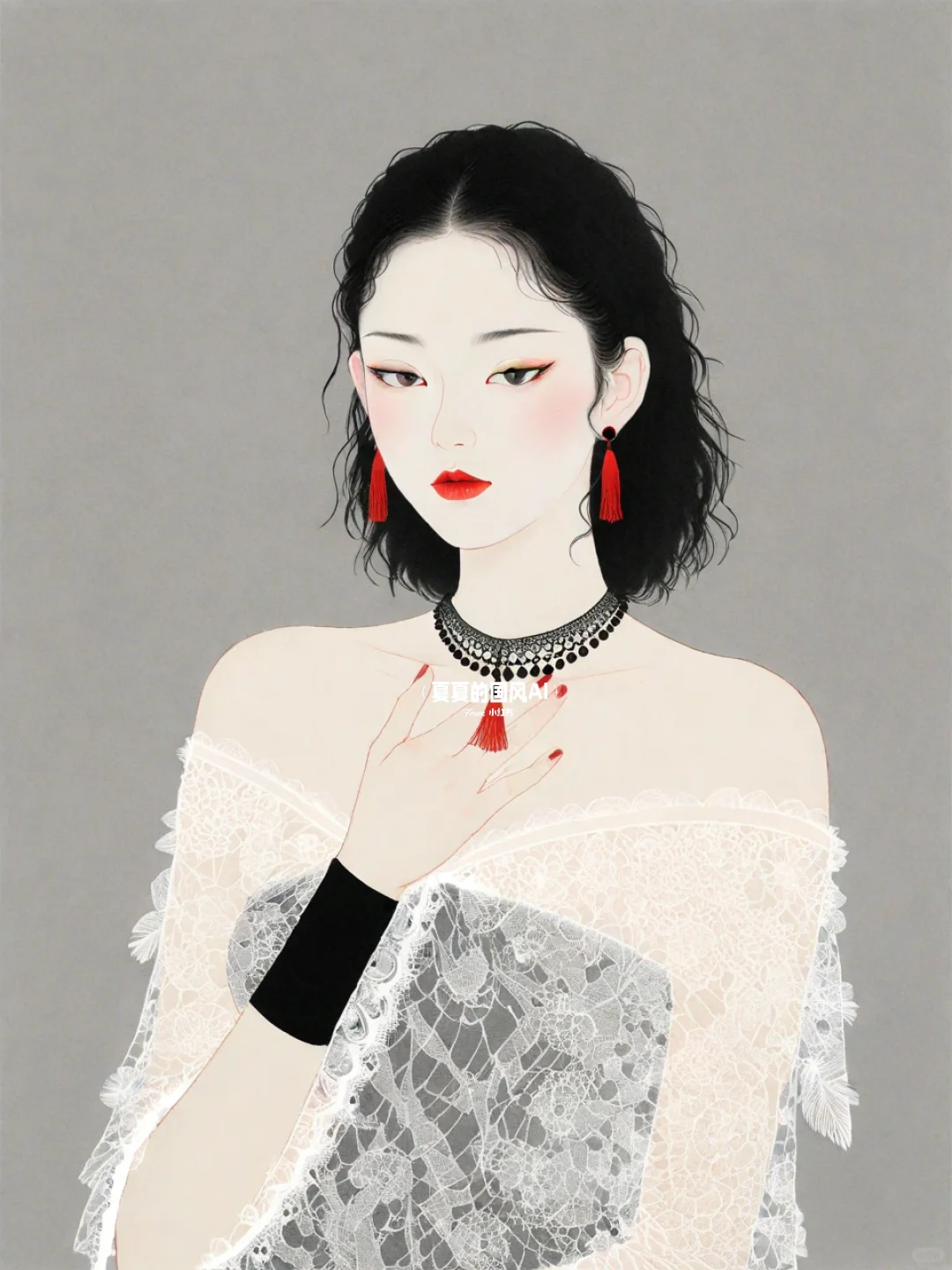 新国风｜穿蕾丝衣服的女孩