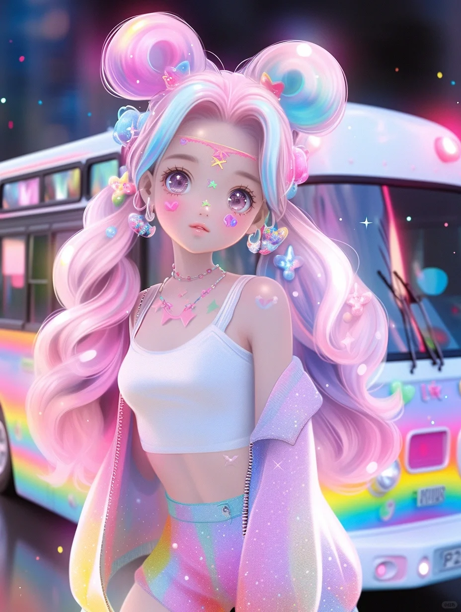 AIGC | 魔性多巴胺女孩！3D插画，不能错过💗