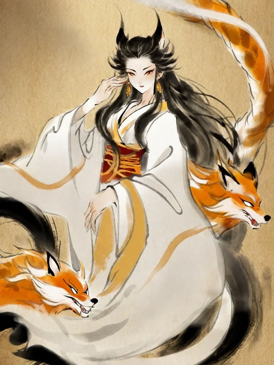 绝美狐仙🧡水墨人像