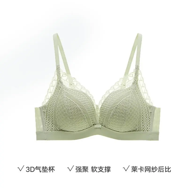 曼妮芬无钢圈内衣性感蕾丝小胸聚拢文胸女软