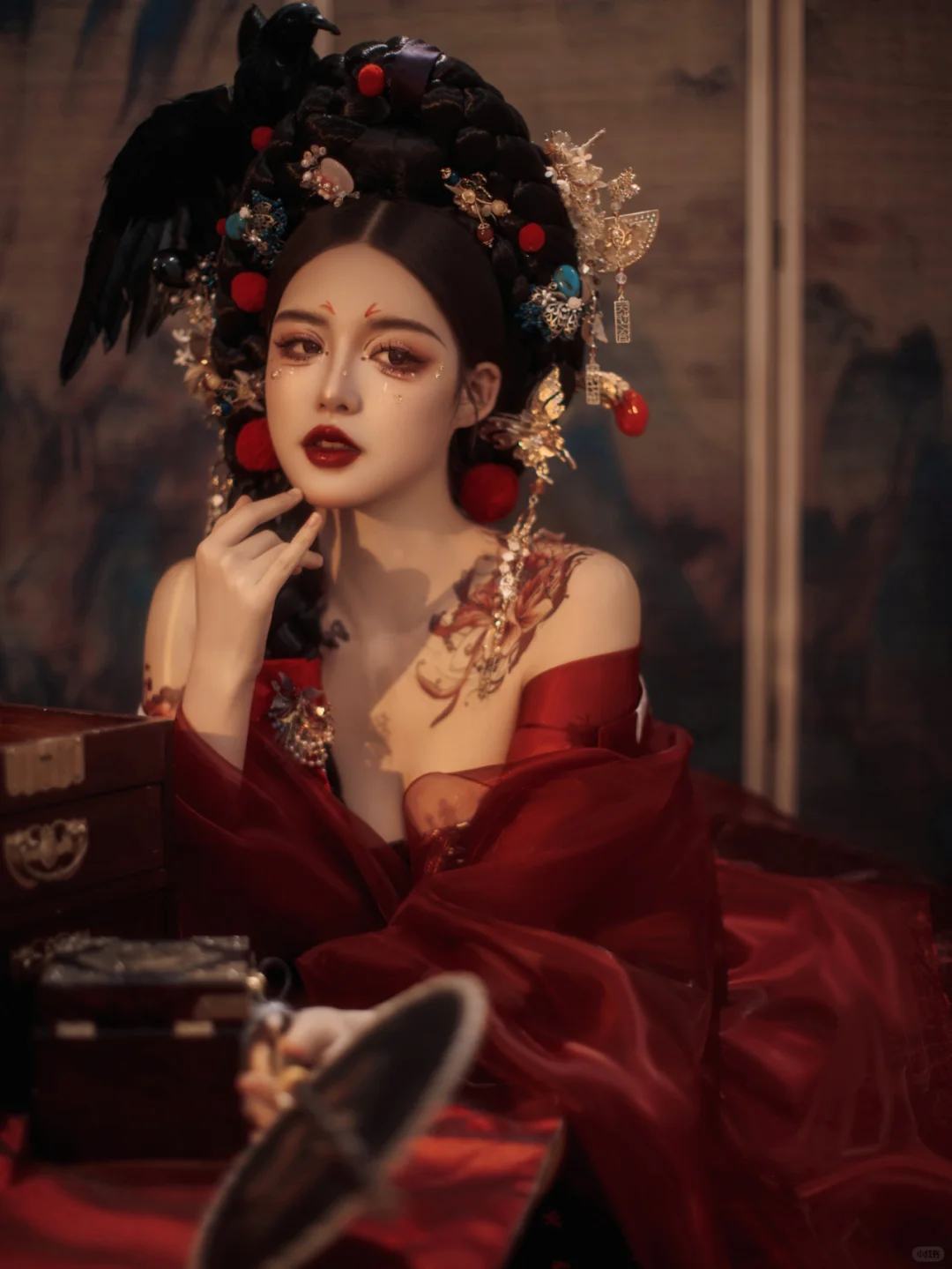 挑战爆改恶女花魁❗妆造细节拿捏精致感