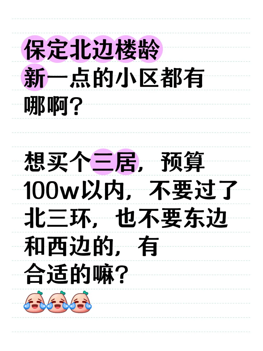 保定北边楼龄新一点的小区都有哪啊？