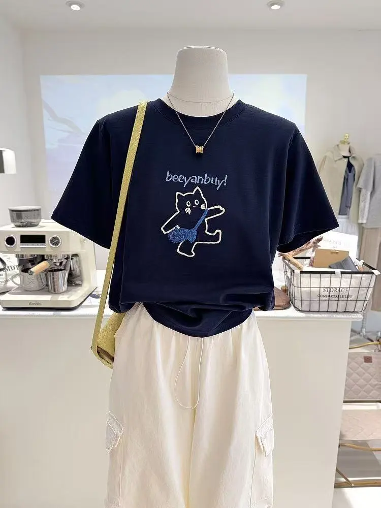 小猫刺绣T恤，竟然能减龄这么多？！