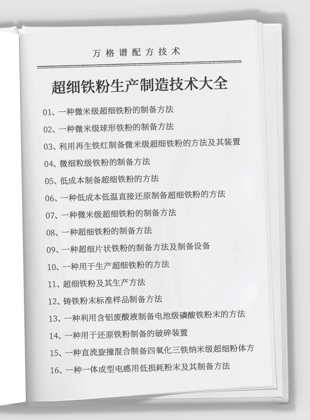 各种超细铁粉生产制造技术大全