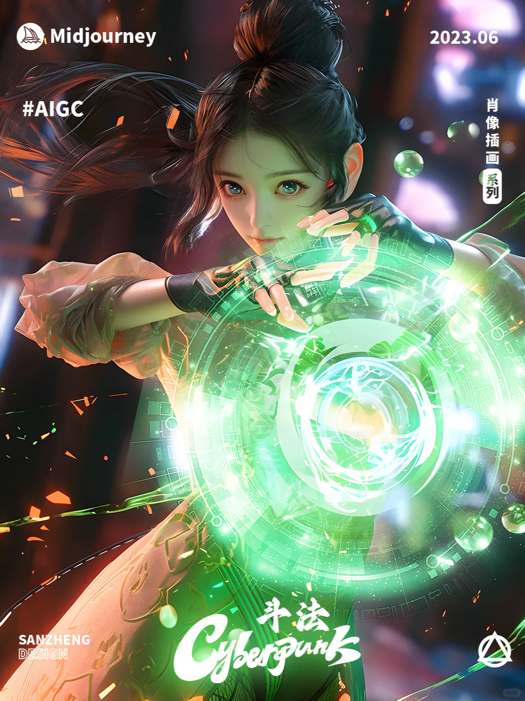 AIGC插画·中式赛博科幻｜13赛博修仙·斗法·上