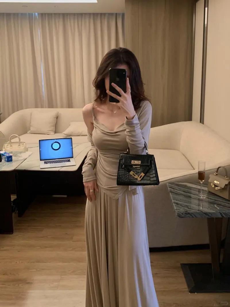 林妍儿休闲套装女新款针织吊带开衫阔腿裤松