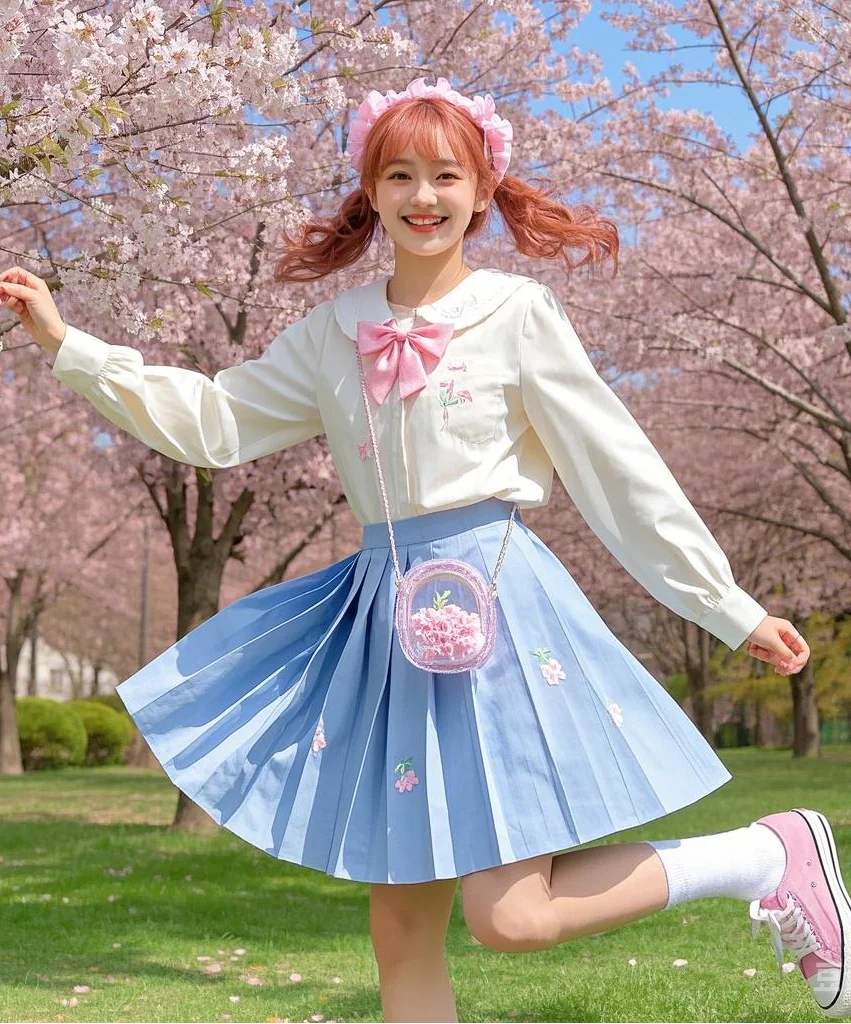 # 春日樱影，甜美浪漫的少女穿搭