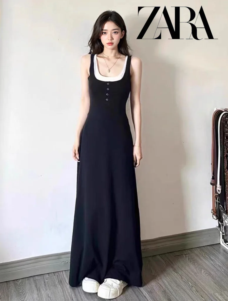 🎀斩男更斩女！这条黑色吊带长裙杀疯了