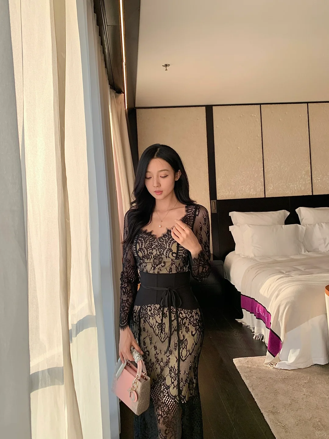 ootd🌷｜韩系大姐姐的高级感黑蕾丝