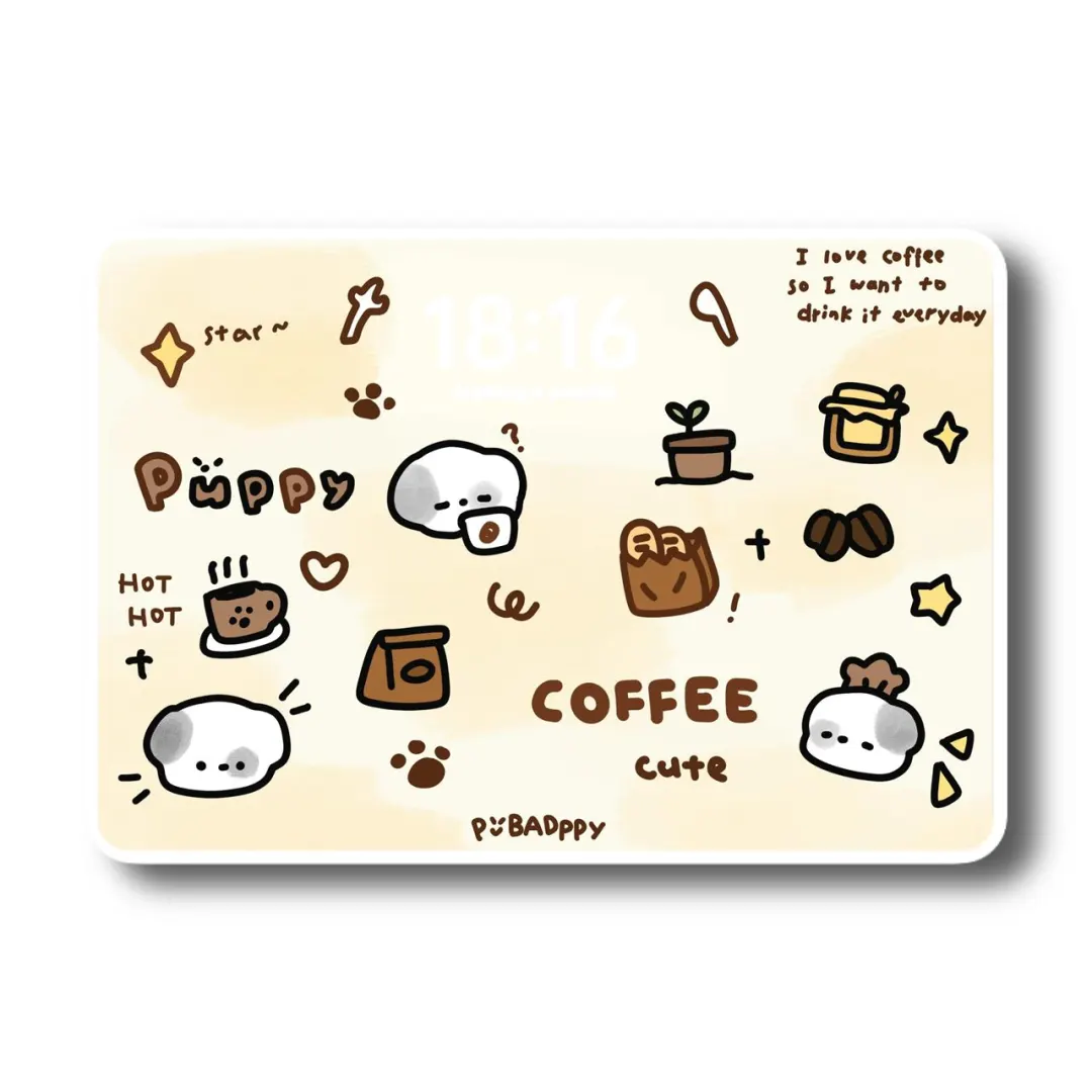 ipad平板壁纸｜小狗咖啡屋☕