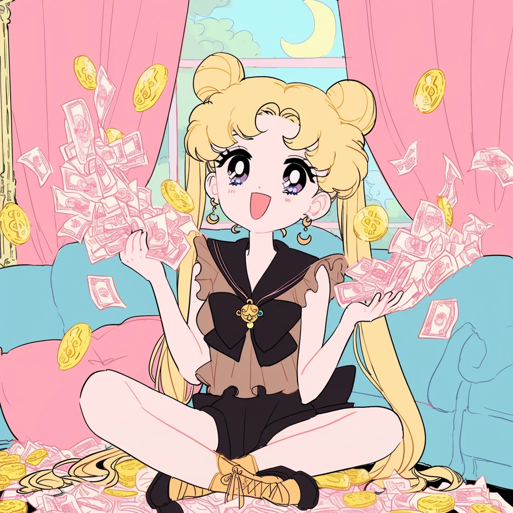 向钱看 向厚赚｜美少女小富婆头像