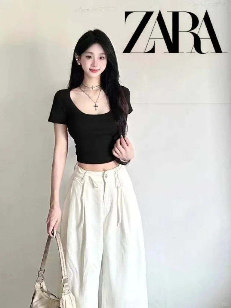 这件T恤好显身材啊❗小个子女生这样穿绝了
