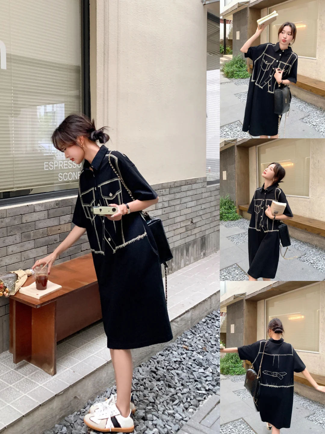 哦莫！发现了一件很显瘦的衬衫小黑裙！