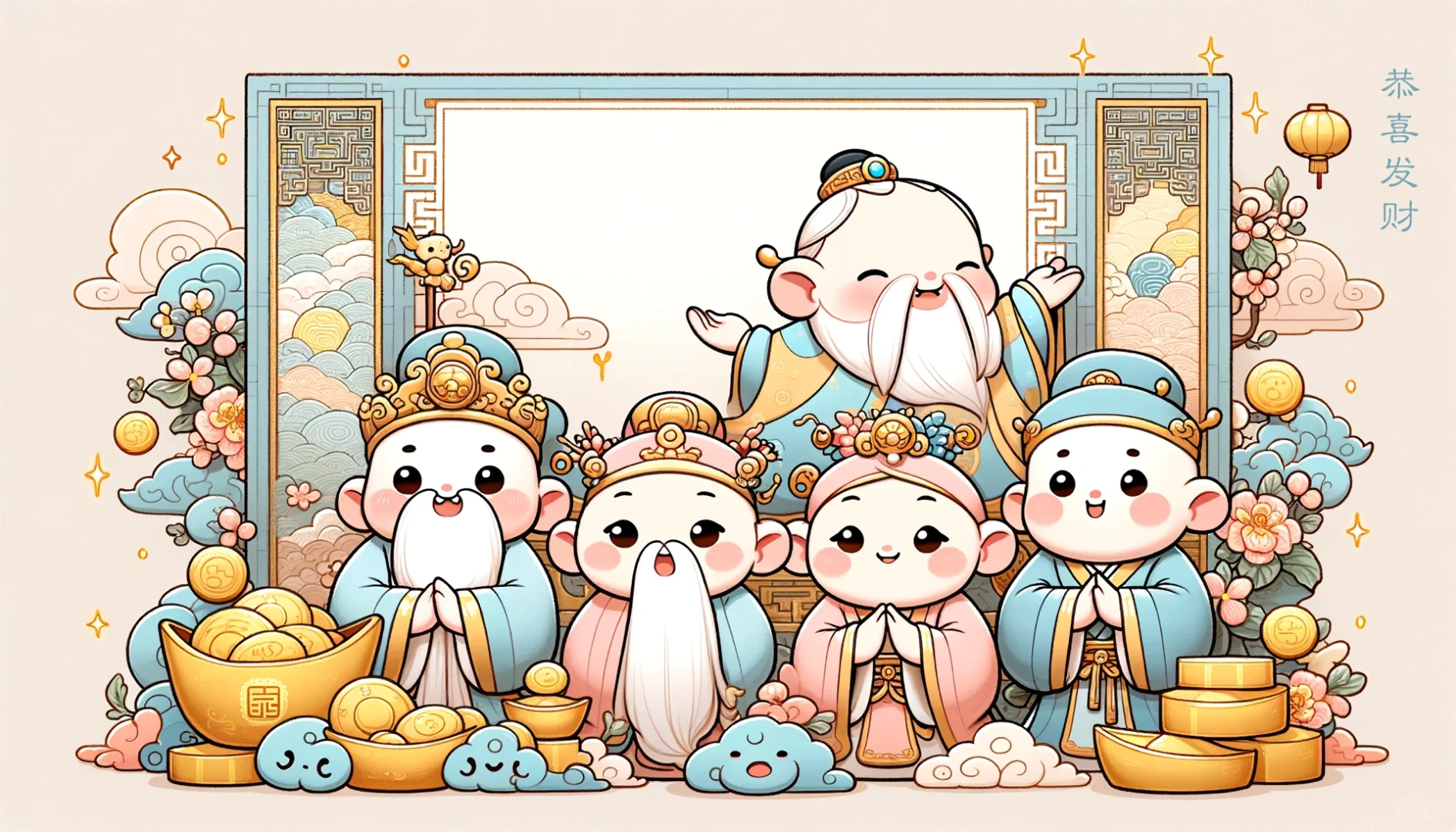 五路财神电脑壁纸4k高清