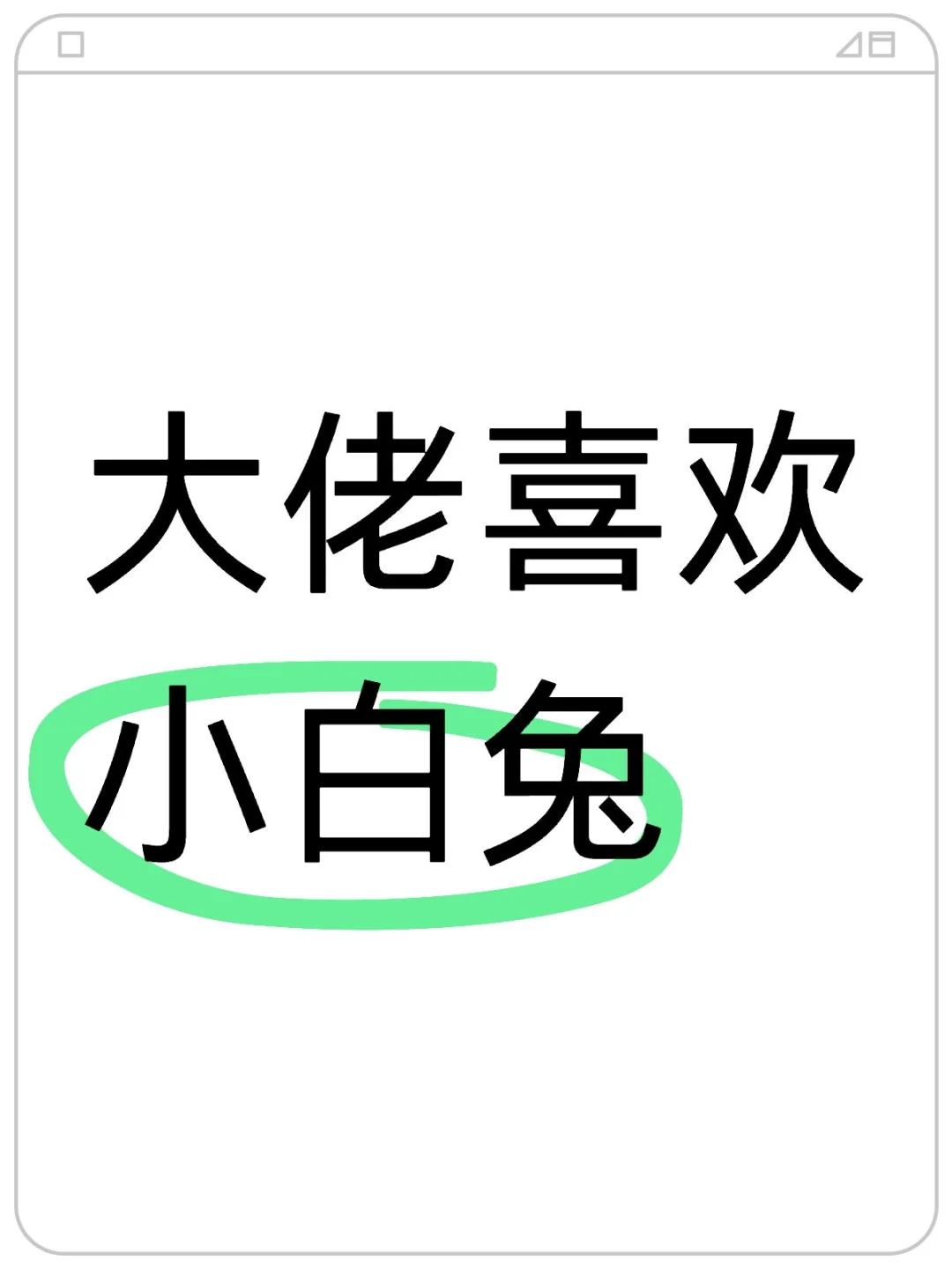 大佬喜欢小白兔