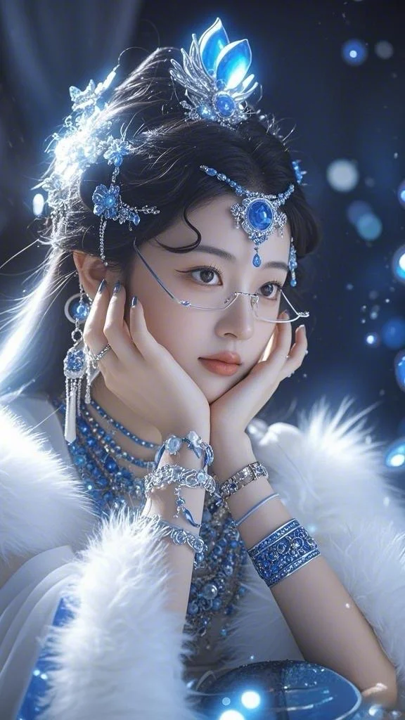 作品51 一眼万年的仙女，清冷冰蓝配色