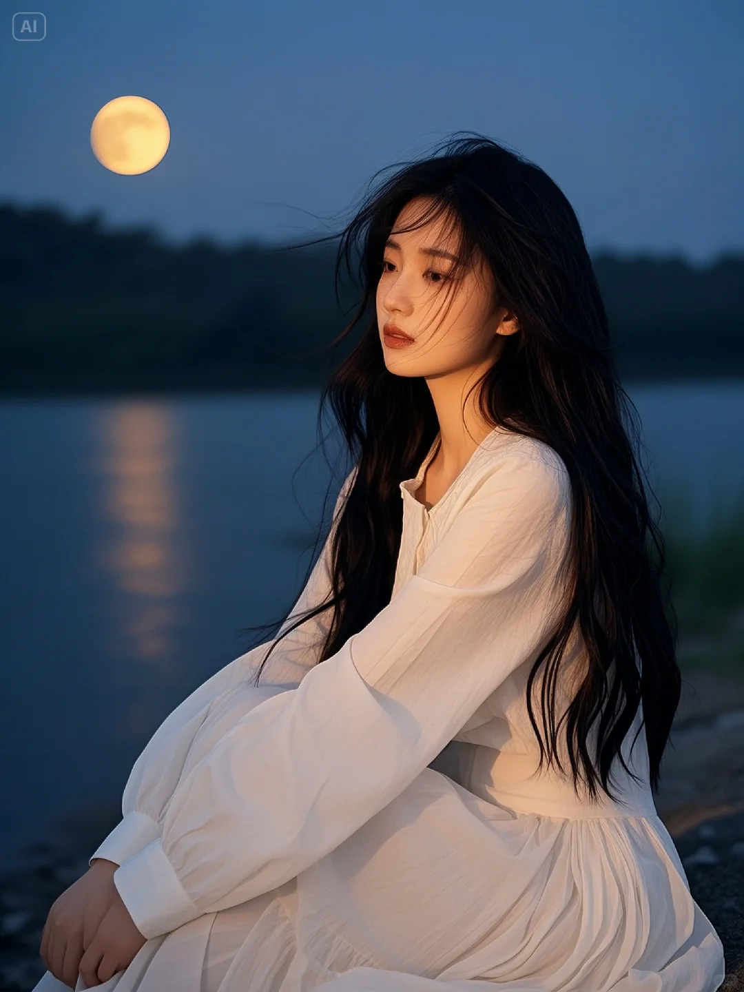 孤独女孩写真素材