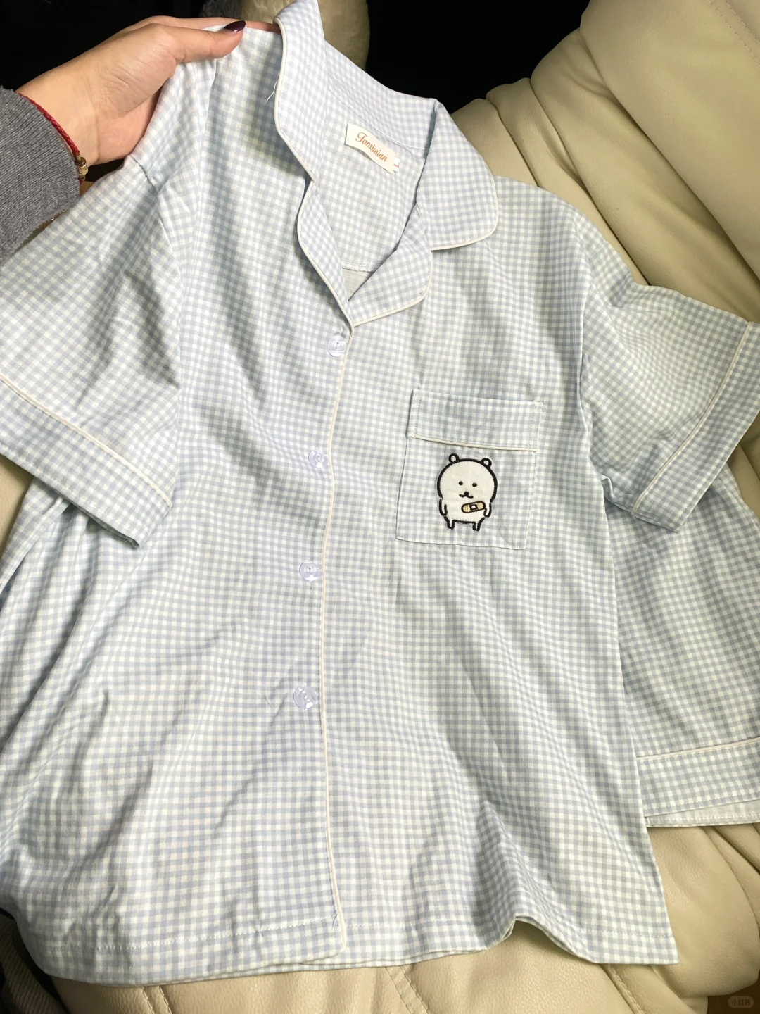 蓝色格子自嘲熊好清新呀～夏天的味道🐻