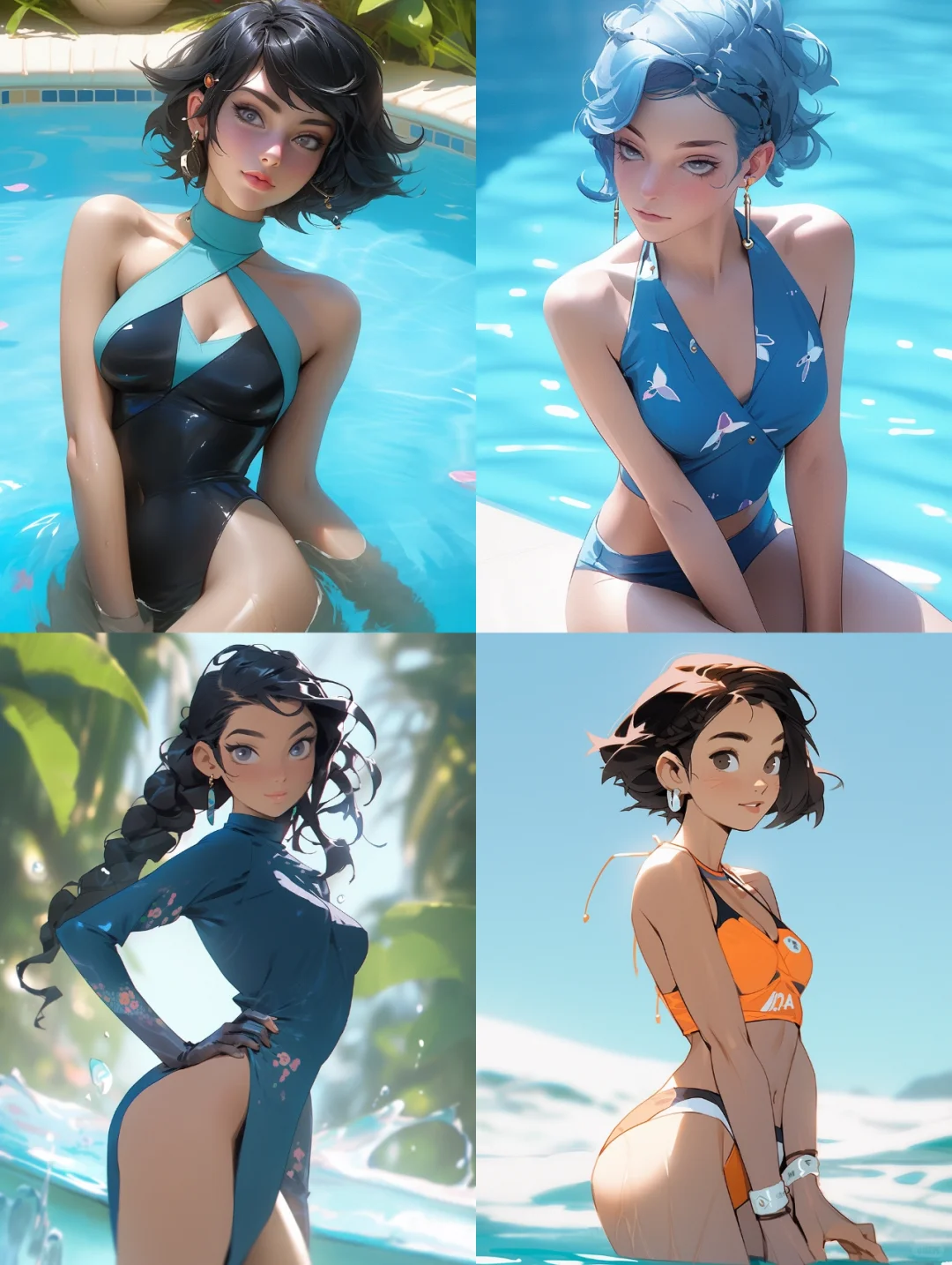 每日Midjourney 09｜泳装少女