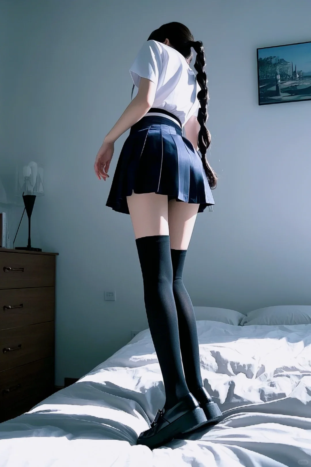 墨绿永远是jk里最百搭的色(Ai非真人)