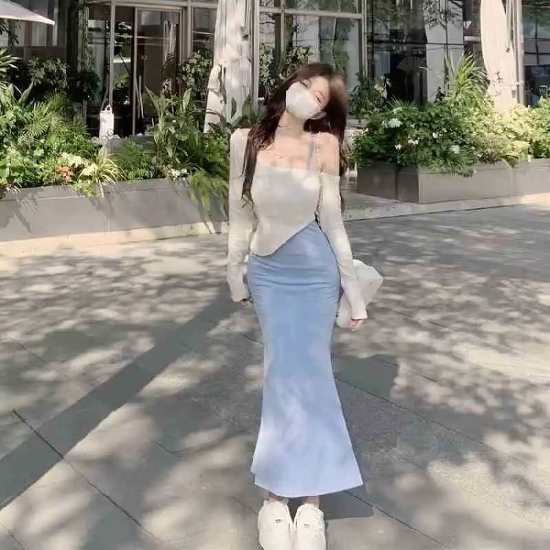 💙纯欲性感蓝吊带裙👗
