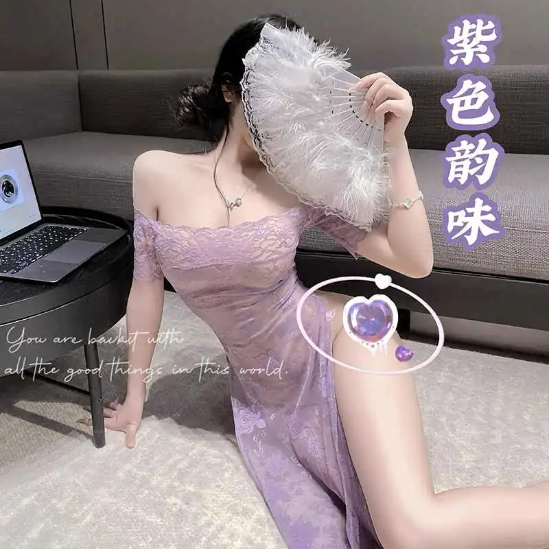 💜紫色蕾丝裙，夜晚的诱惑💜