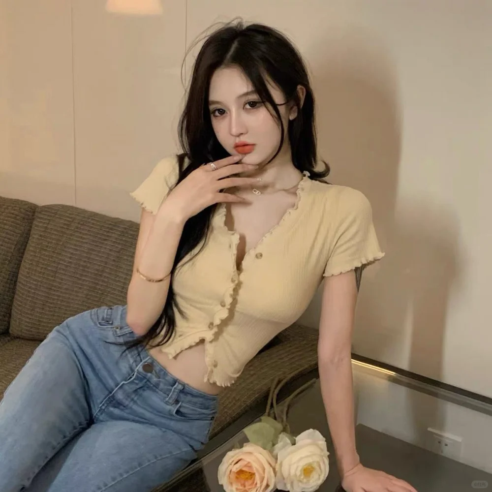夏日必备👗性感V领T恤