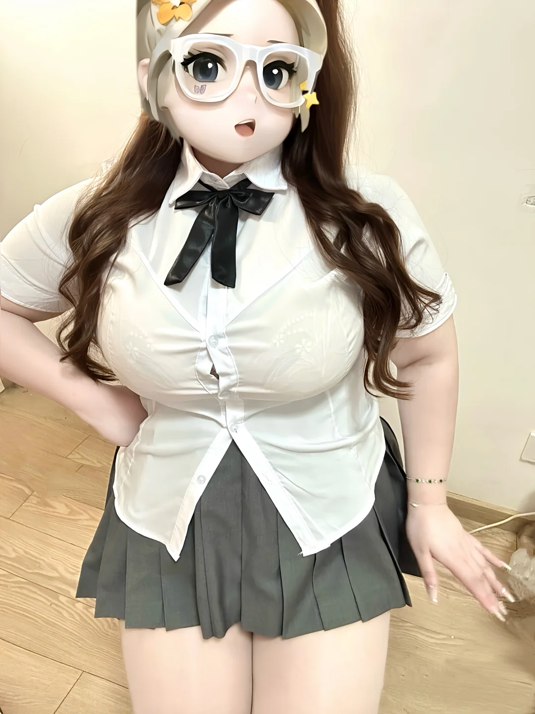 当胖胖的我穿 jk ………