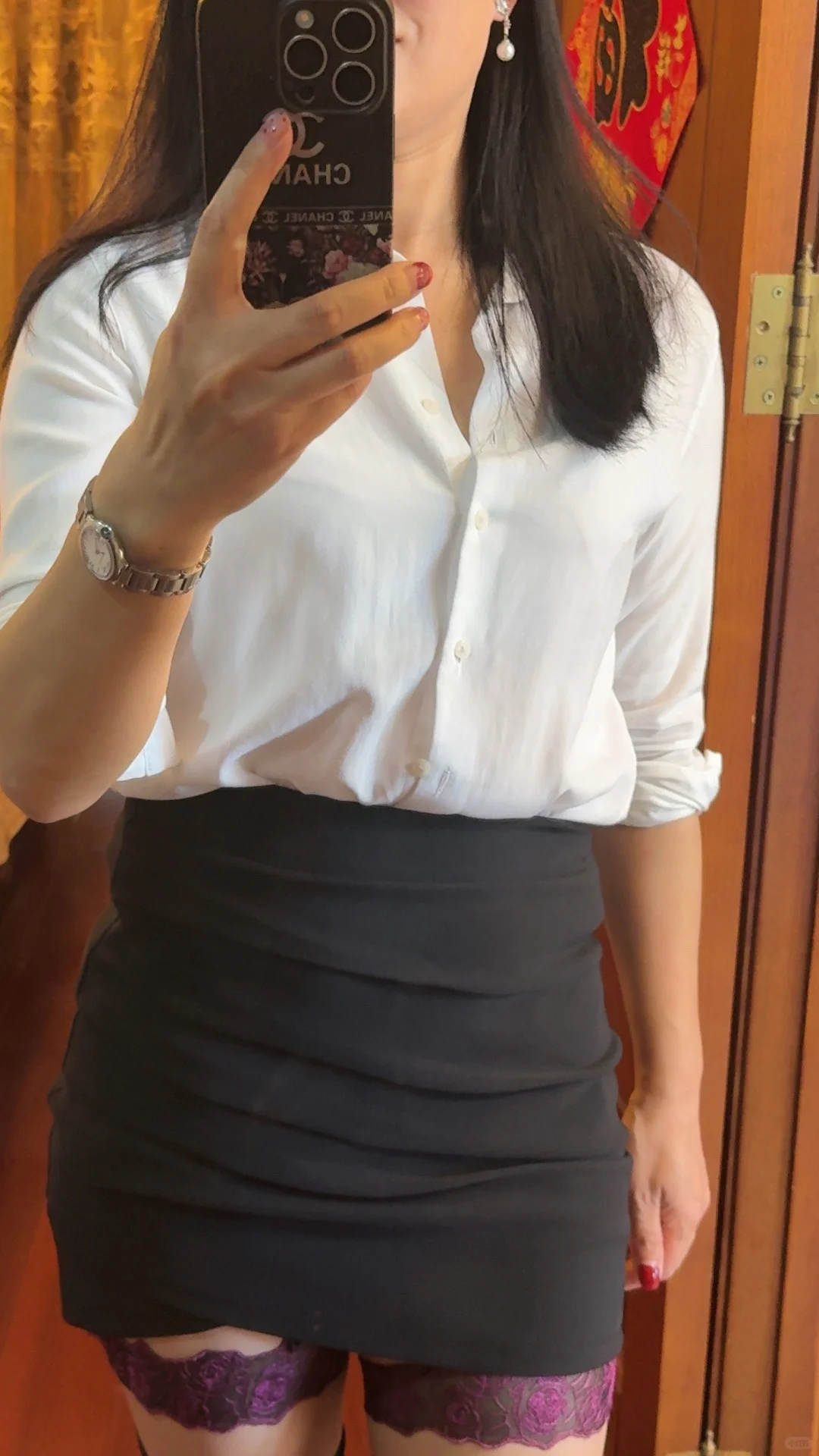 性感的紫色丝袜、好美！