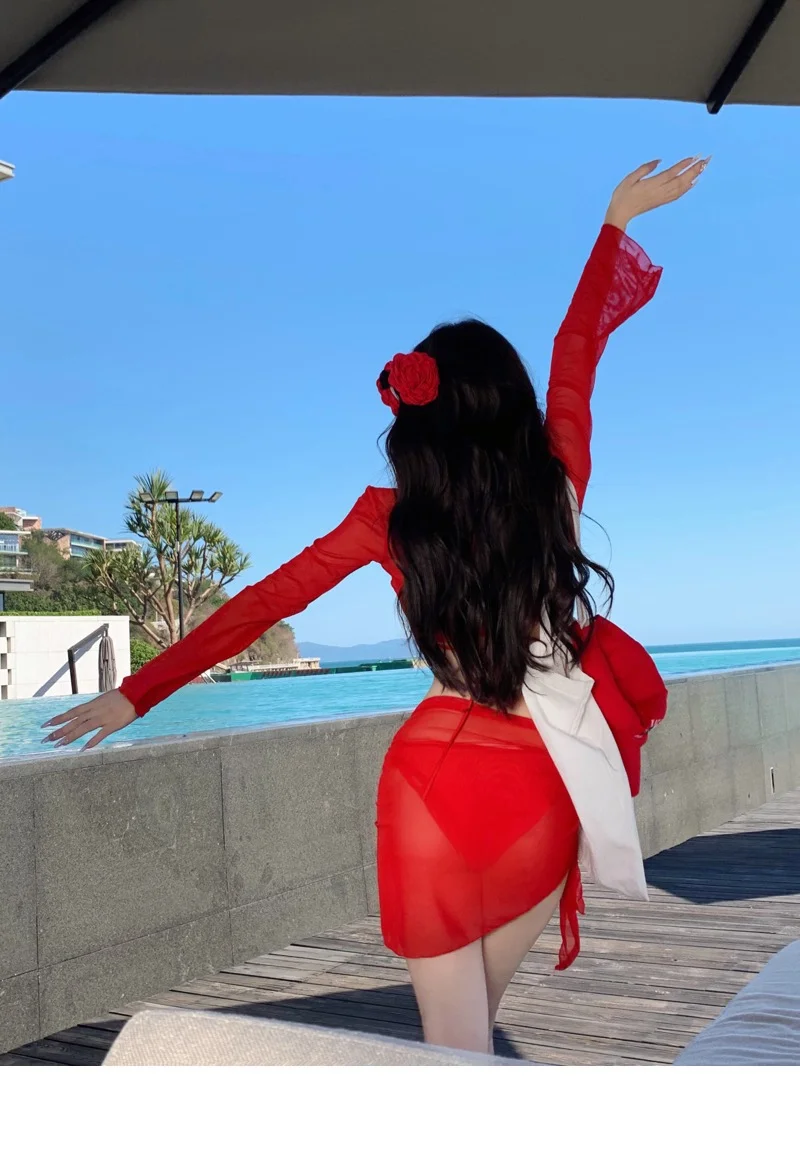 红色泳衣👙也太纯欲了吧❤️爱了爱了