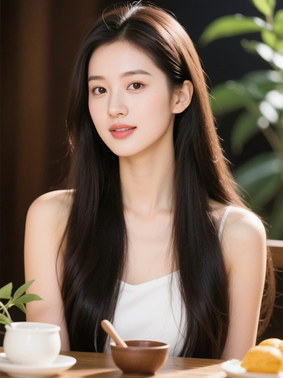 她好像很会拍纯欲风诶～背景美女AI