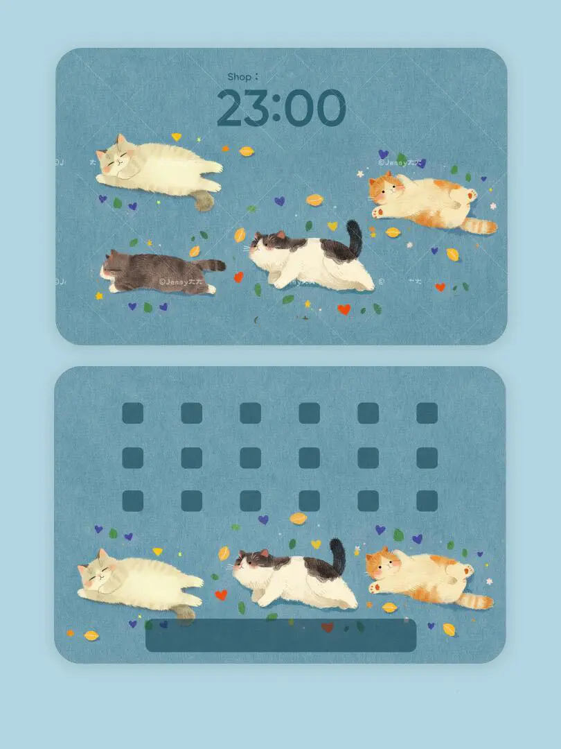 手机ipad壁纸｜三只胖嘟嘟猫咪 #iphone壁纸[