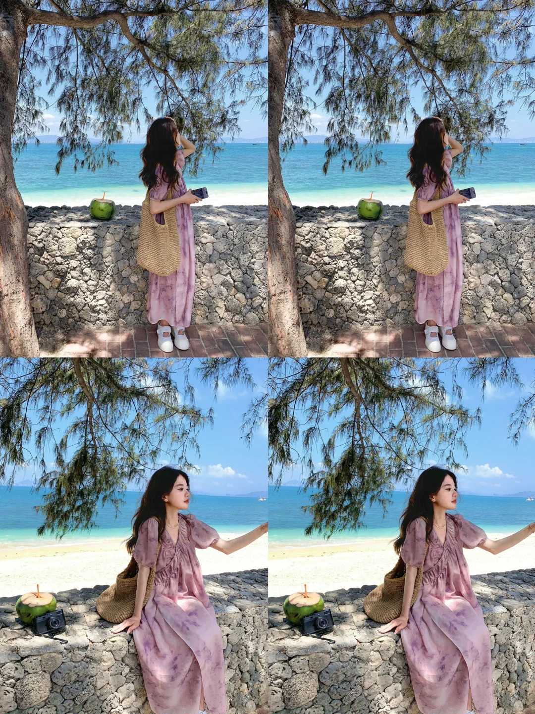 关于我见过最好看的海边穿搭～紫色晕染裙