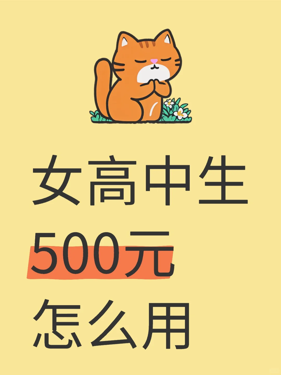 女高中生500元怎么用