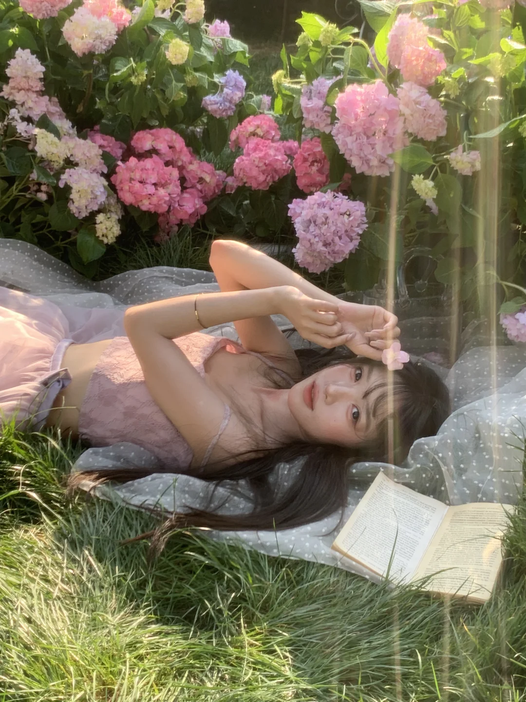 “在武汉拍到人生美照啦！绣球花太绝了✨”