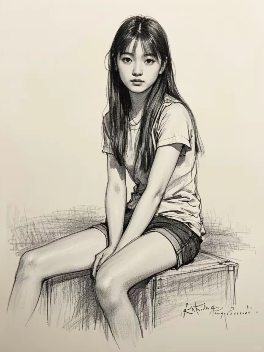 手绘女孩