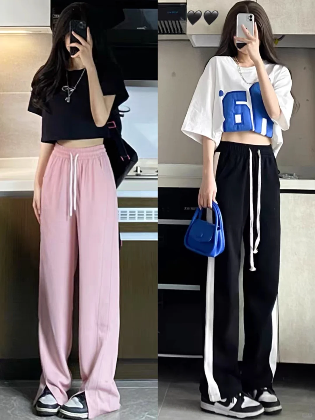 夏季女生阔腿休闲舒适穿搭：显瘦又显腿长