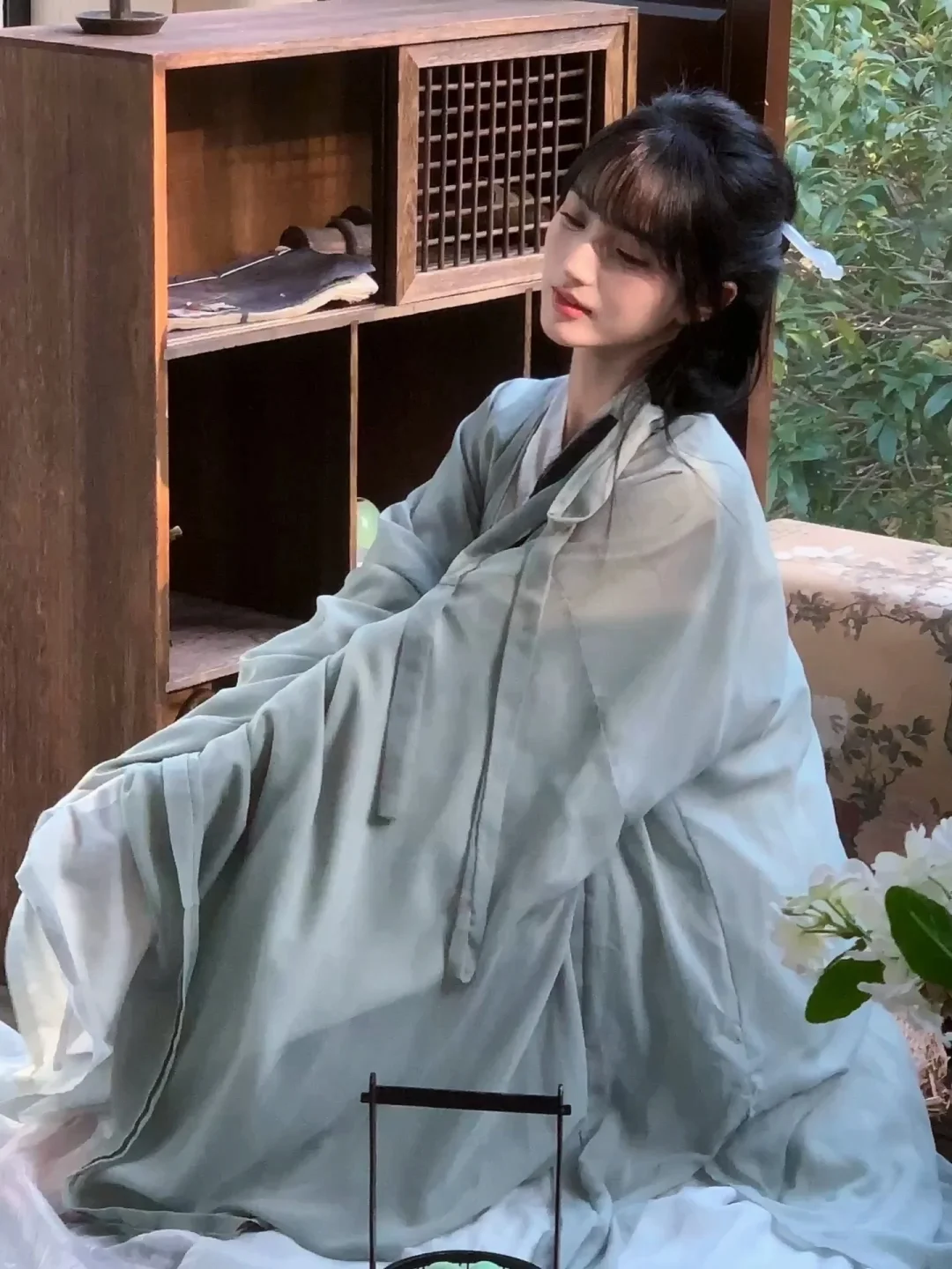 被汉服美到了！青衫烟柳，手机实况感觉也很好