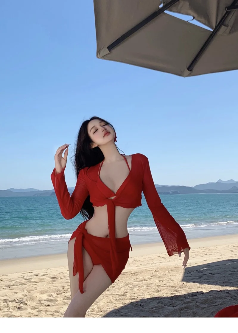 我的天呐✨这红色bikini泳衣也太好看了吧