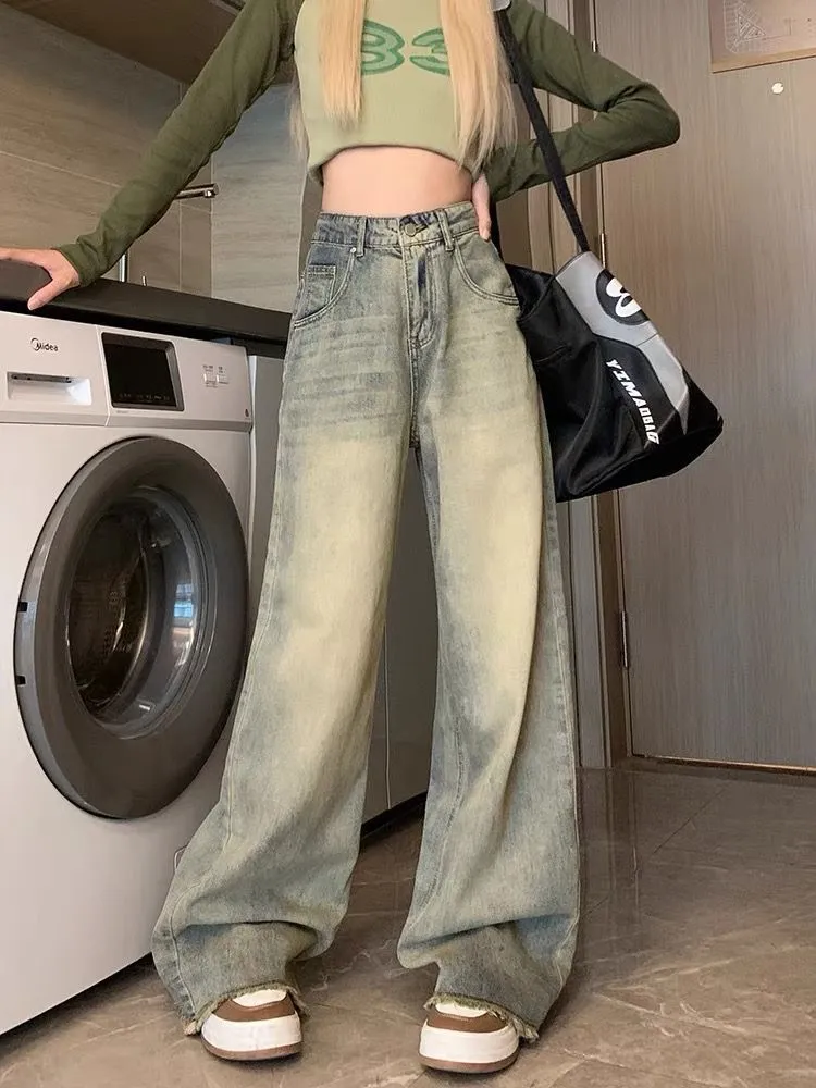 复古阔腿牛仔裤👖春夏必备