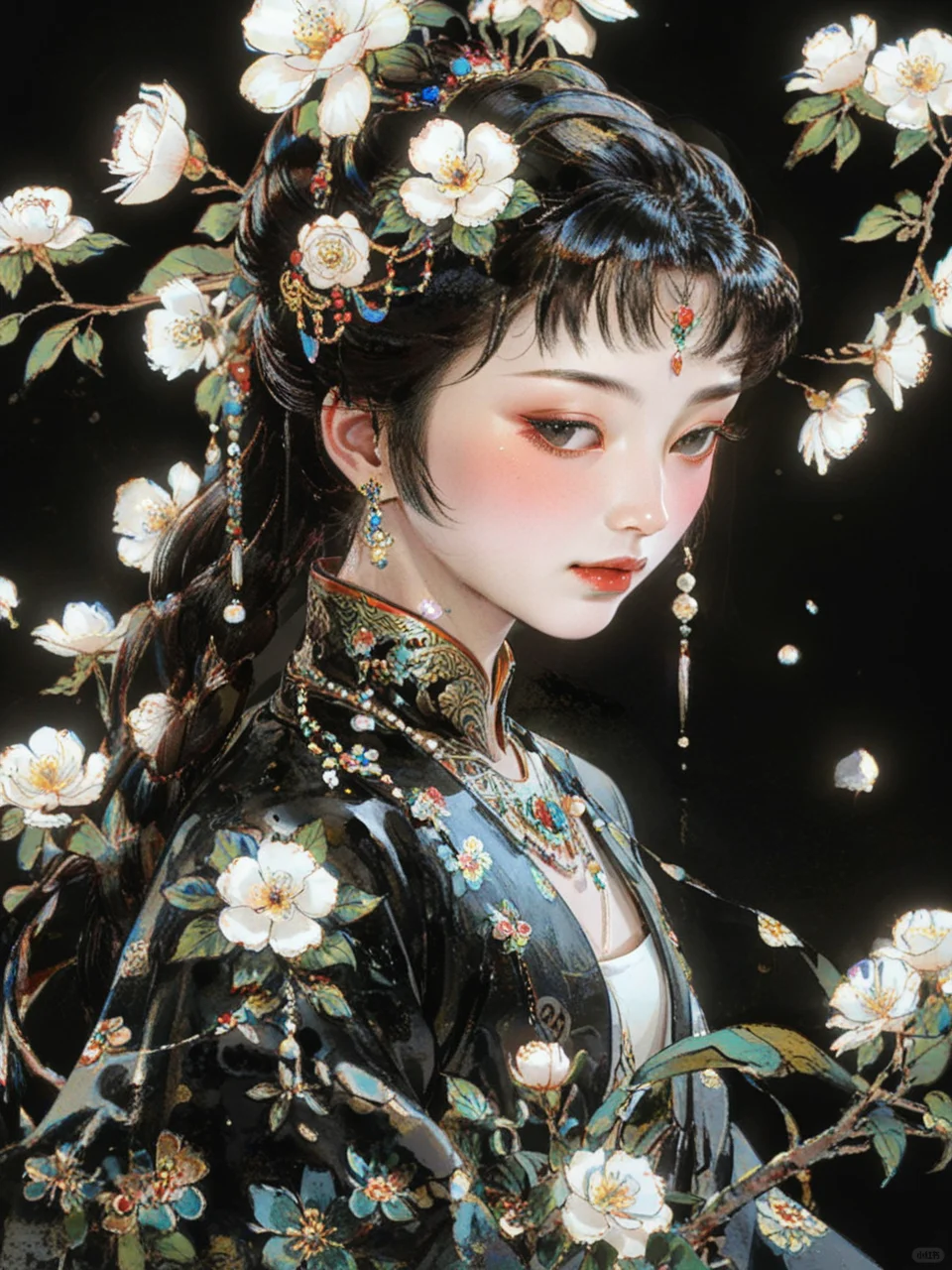 🌸古风美人，花间低语🌸